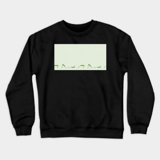 Downward Dog stick figure, green Crewneck Sweatshirt